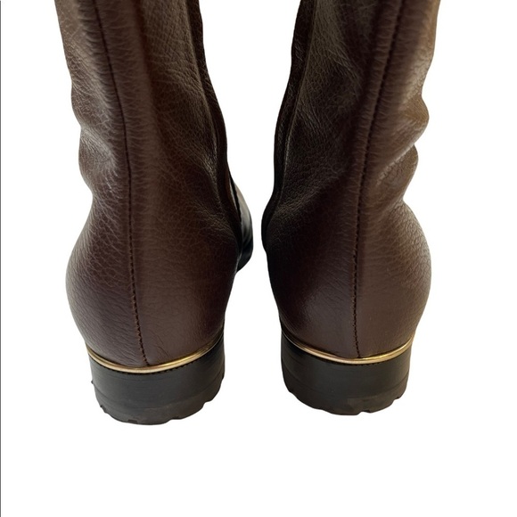 ROBERTO FESTA Brown Leather Lug Sole Riding Boots - Picture 5 of 8